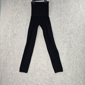 Indero Womens Ribbed High Waisted Black Leggings Free Size